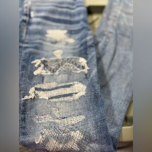 American Eagle Outfitters Light Blue Distressed Skinny Jeans